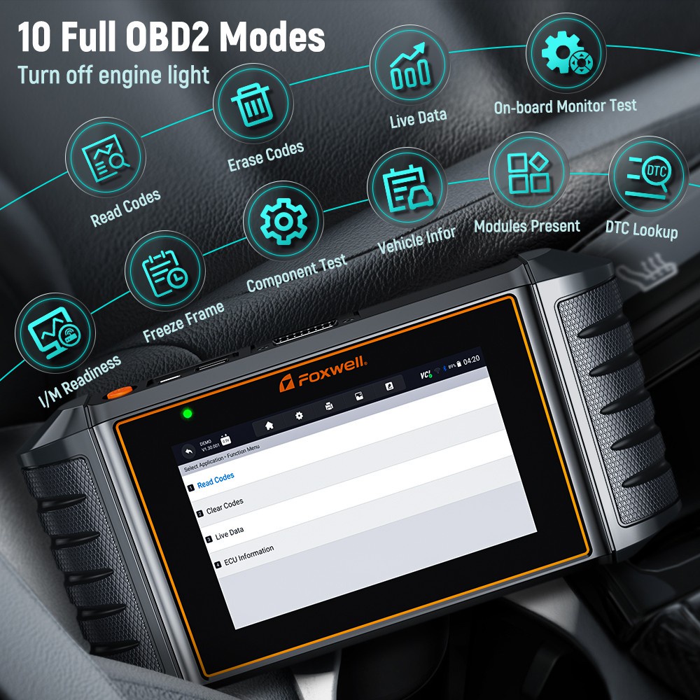 FOXWELL NT809 OE-Level Obd2 Alat Diagnostik Mobil Semua Sistem Pemindai Mobil Odb2 Dengan 30+ Fungsi Reset Pemeliharaan Dan Kontrol Dua Arah