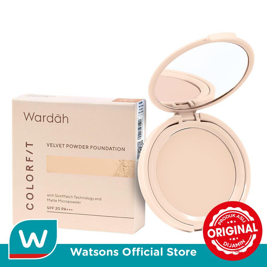 Wardah Colorfit Velvet Powder Foundation 32N Neutral Beige 11g