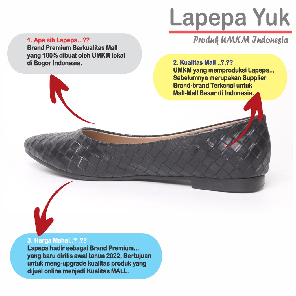 LAPEPA YUK - Sepatu Flat Shoes Wanita NADINE ALL COLOR Untuk Kerja kantor Spatu Flatshoes Ballerina Cewek Kuliahan Jalan Santai Casual Empuk Nyaman Slop Lancip Warna Black Hitam Putih Selop Premium Original Kekinian Terbaru Shoes ORI Mall Official Store