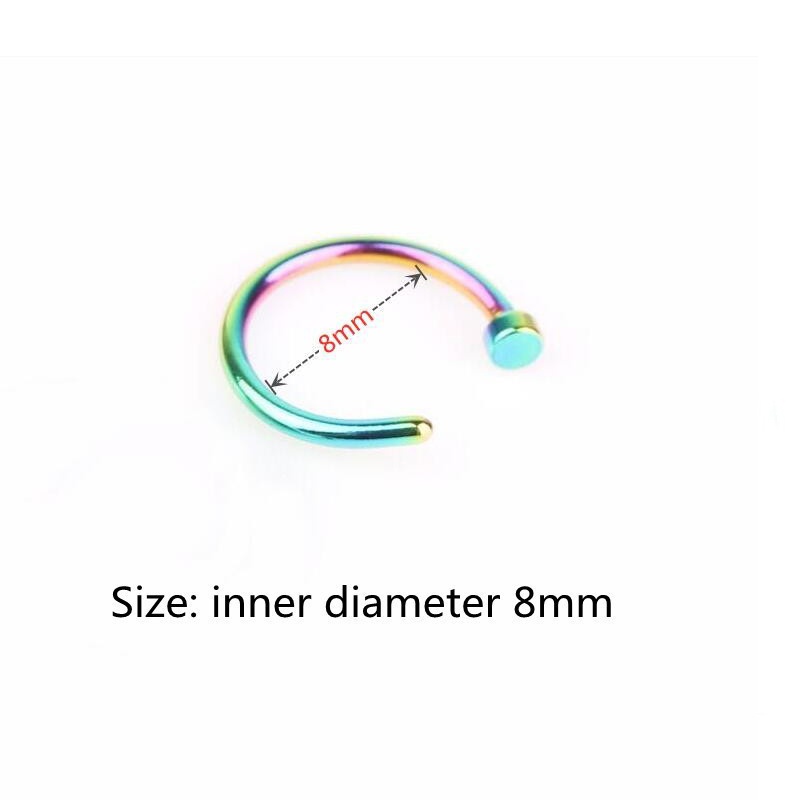 [✅READY STOCK] 2Pcs/Set Cincin Tindik Hidung Bibir Palsu Unisex Multicolor Punk Tindik Hidung  Penjualan Panas Mode