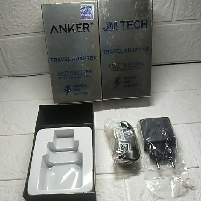 ANKER Cas Hp Charger JM TECH FastCharge Original 100% Model Samsung