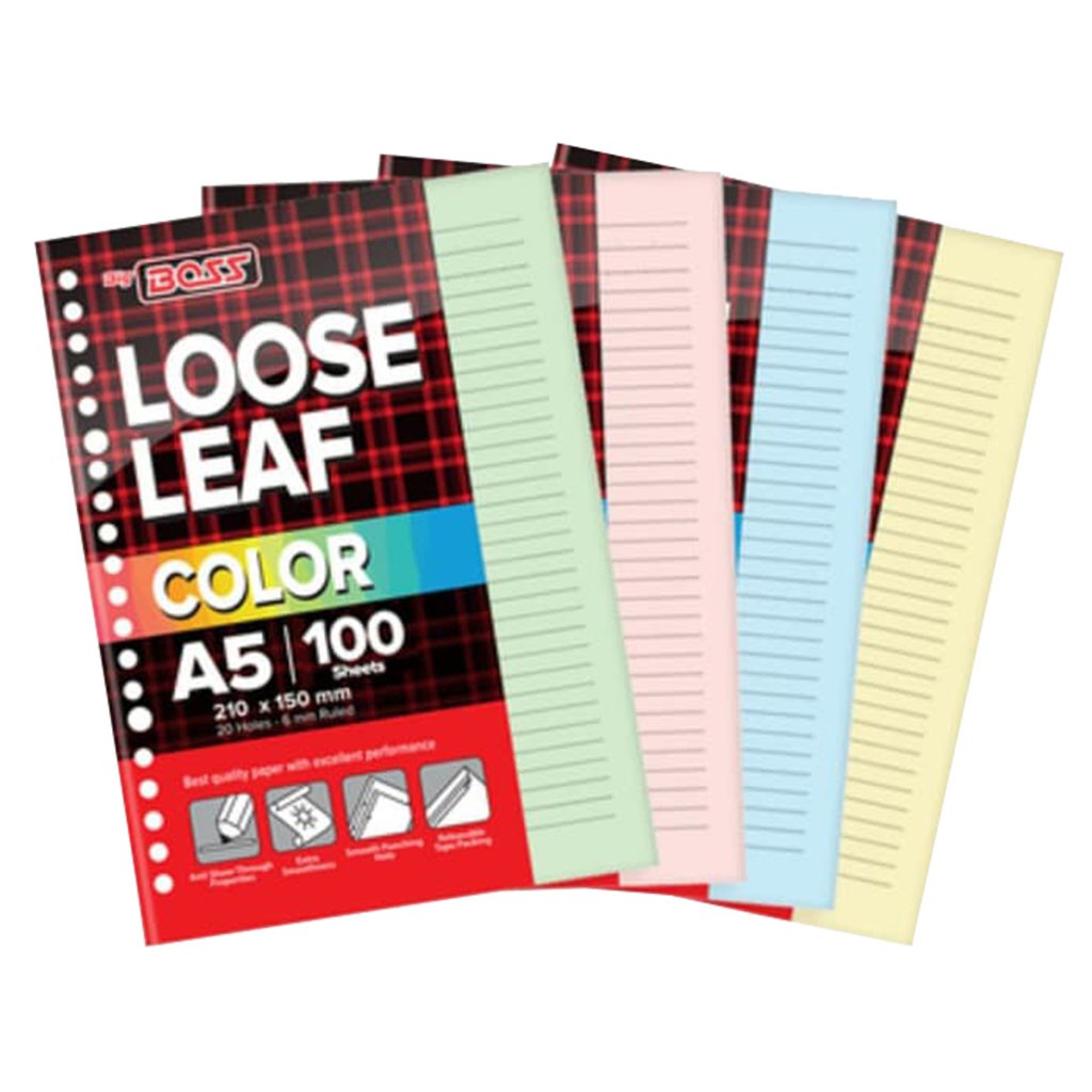 

Loose Leaf / Kertas Binder A5 100 sheets BIG BOSS colour bergaris