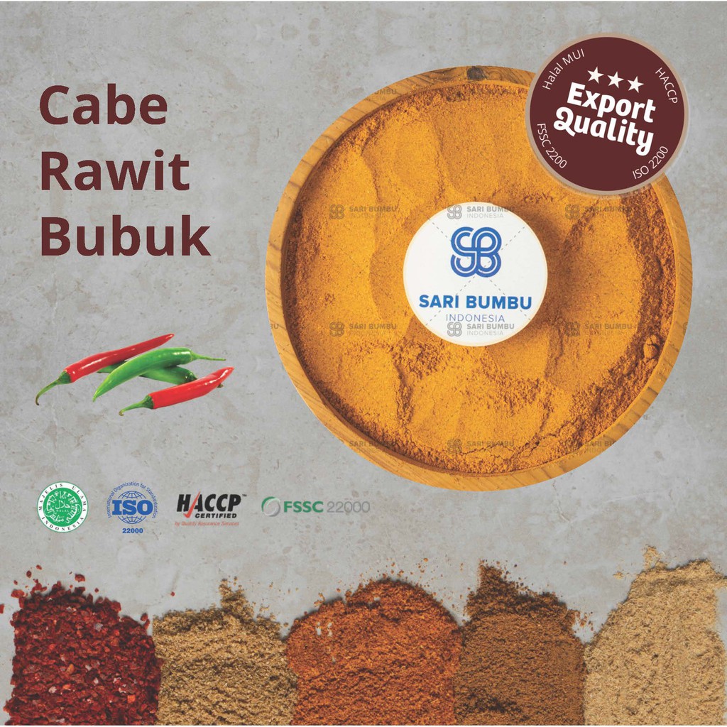 

Cabai Rawit Bubuk / Small Red Chili Powder - (Small Pack) Rempah *Export Quality