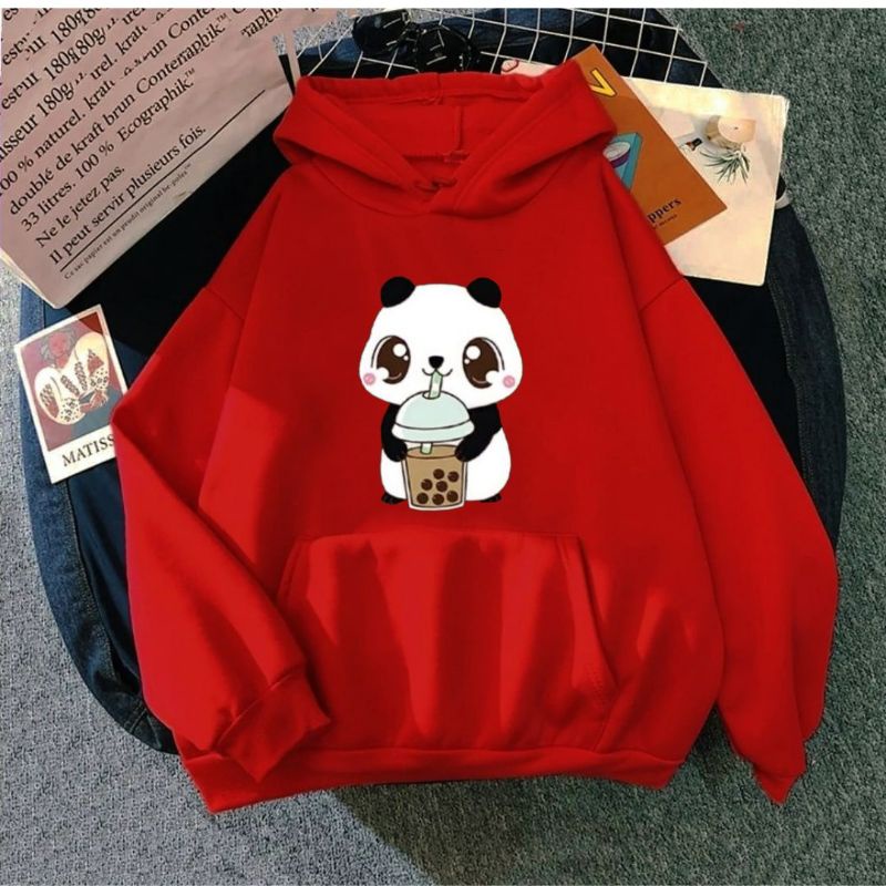 hoodie wanita panda boba terlaris