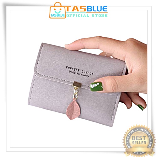 ♥TASBLUE♥A18 COD Dompet wanita A18 Kecil Forever Young Daun Bahan PU Kulit Mini Fashion Import-1