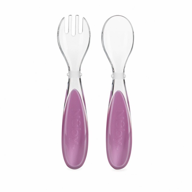 Nuby Tritan Spoon &amp; Fork-sendok garpu anak