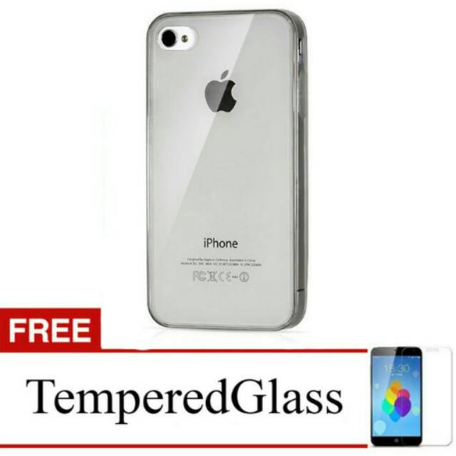 Case for Apple iphone 5s-5- abu abu +gratis tempered glass ultra thin soft case