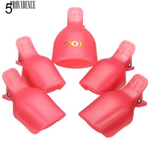 [Bayar Di Tempat] 5 Pcs Kuku Rendam Off Klip Caps Nail Art Tips Polandia UV Gel Clamp Remover Wrap