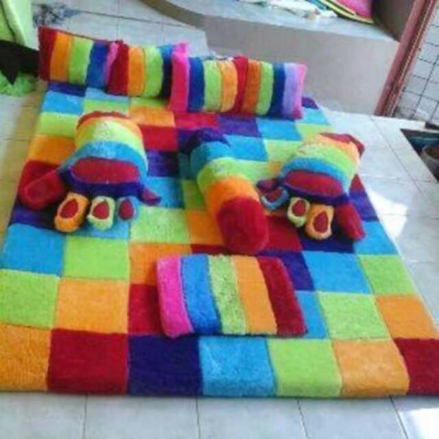 Kasur karpet Fullset catur rainbow