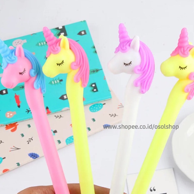 1 Lusin Pulpen unicorn pony poni kuda pen gel unik lucu murah souvenir