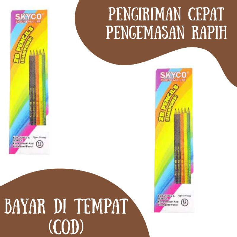 

PENSIL 2B / PENSIL TULIS / PENSIL SKYCO 12 PCS