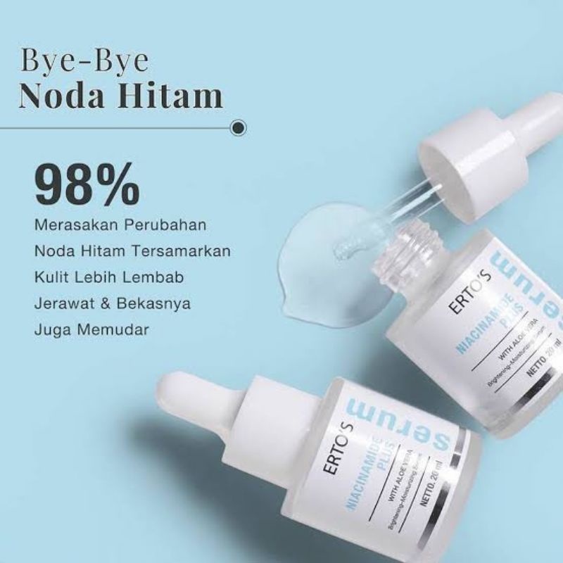 ERTOS NIACINAMIDE PLUS SERUM - MENYAMARKAN JERAWAT NODA HITAM &amp; WARNA KULIT TIDAK MERATA BPOM