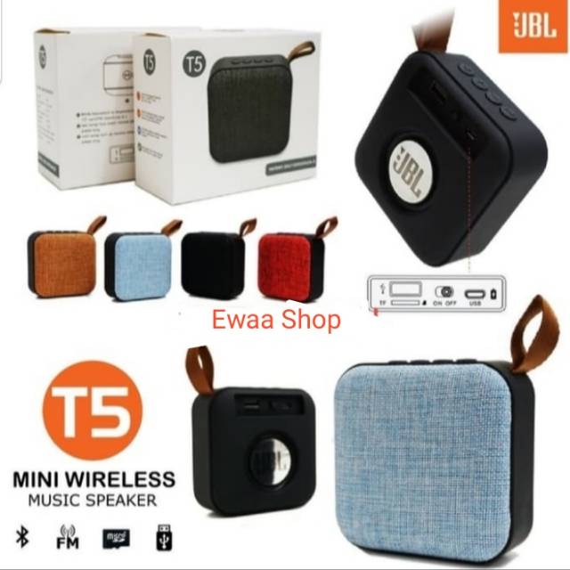 SPEAKER BLUETOOTH WIRELESS JBL T5 SUARA EXTRA BASS GRADE A PLUS