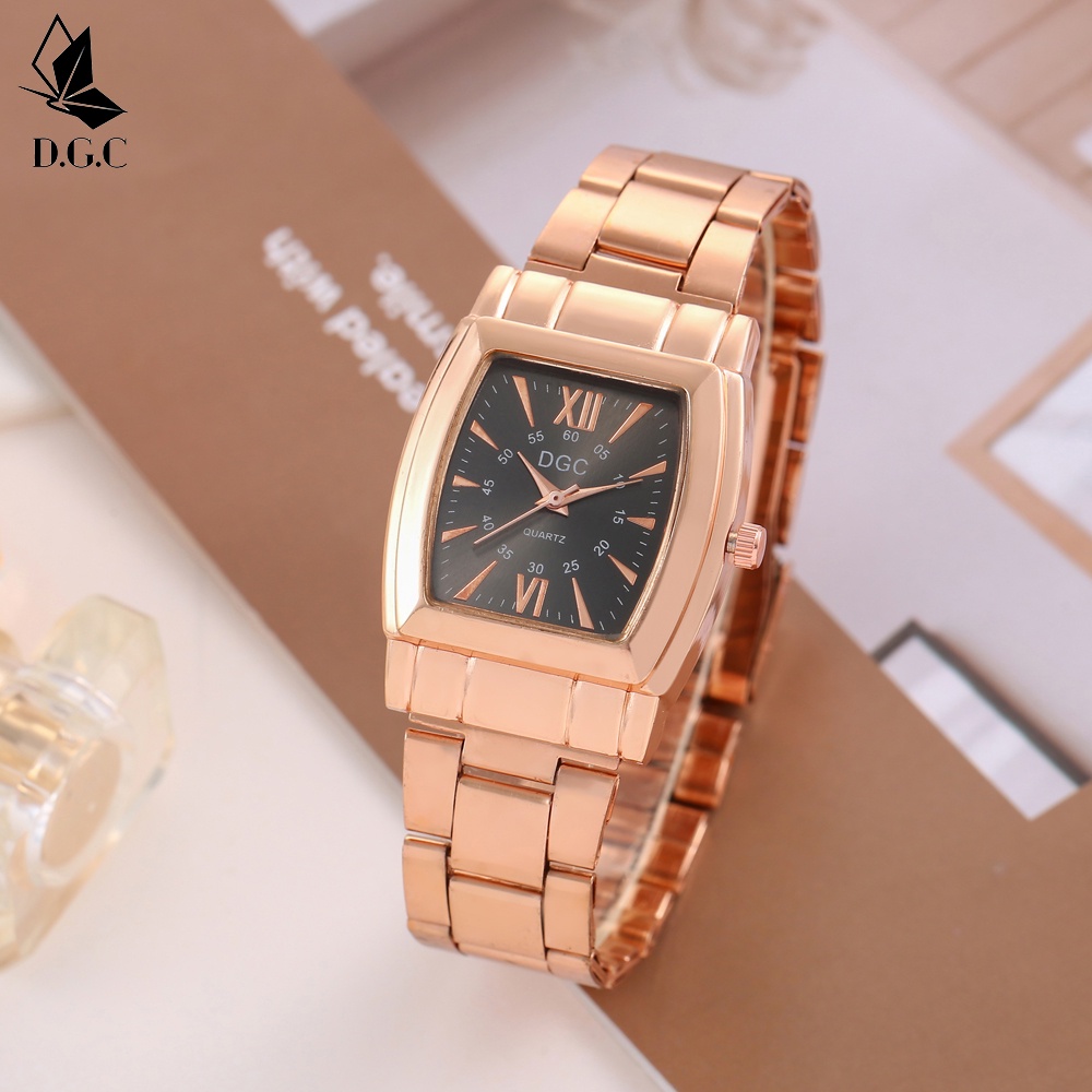 DGC JAM TANGAN WANITA MENONTON TALI STAINLESS STEEL RANTAI WANITA CRYSTAL KRISTAL PREMIUM WOMEN WATCH COUPLE C87