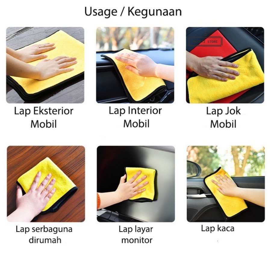 800 GSM Kain Lap Microfiber SUPER TEBAL Mobil Motor Serbaguna