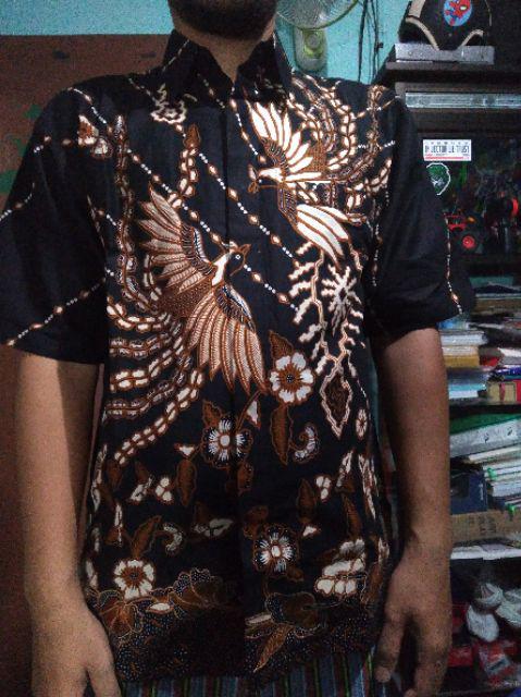 ( 1kg=5pcs) Kemeja Batik Lengan Pendek Batik Ori Nareswari Sawung Merak Batik Soloseragam Batikkerja