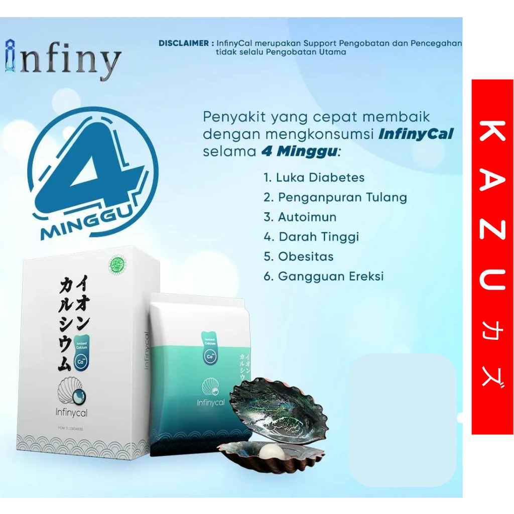 KAZU KLL102 Infinycal Calcium Ion Alkali Water Kalsium Supplemen Nutrisi Tulang Anti Osteoporosis Vitamin Ibu Hamil Anak Orang Tua