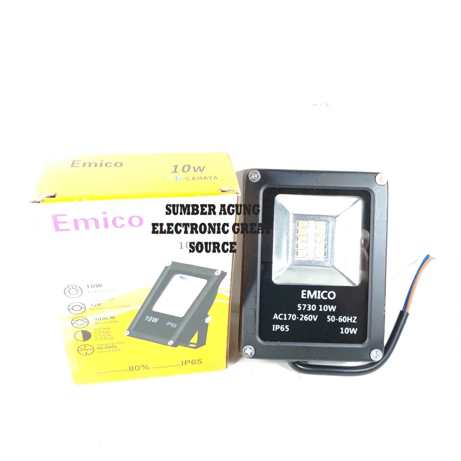 Lampu Kap Sorot Emico 10W 730 LED Cahaya Kuning Super Terang IP65