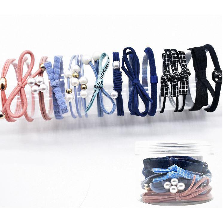 Ikat Rambut 12 Pcs KODE 228 Ikat Rambut Set Wanita Termasuk Tabung Kunciran Rambut SeT / IR013-5