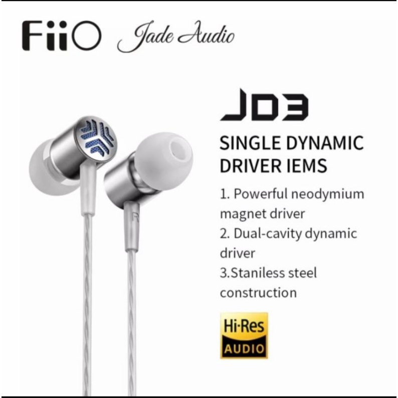 [MIC] FiiO JD3 Jade Audio Single Dynamic Driver Bass Earphone IEM
