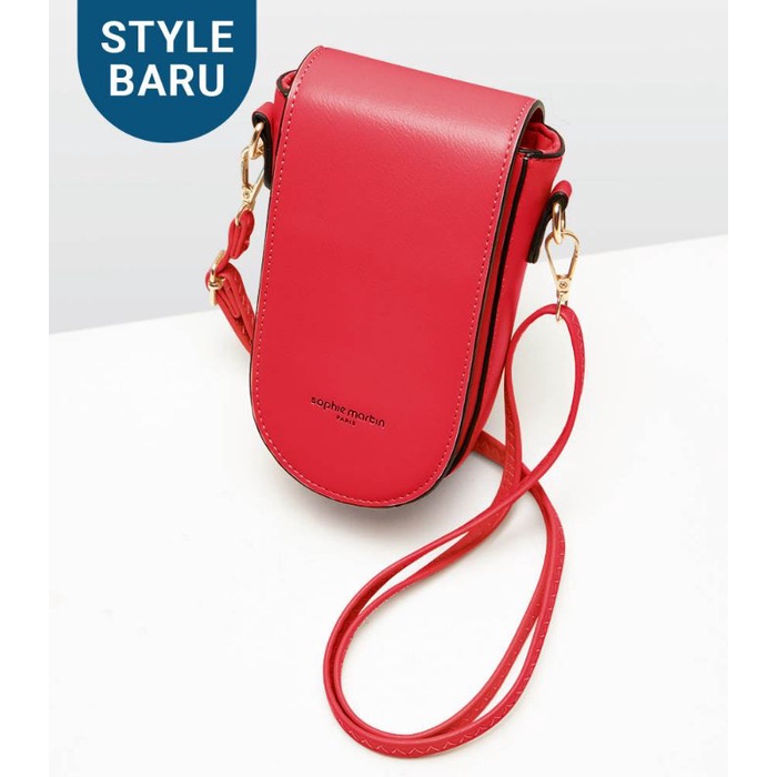 Tas Dompet Hp Selempang Wanita Import Jims Maroon phone shopie Sophie Martin Paris original shopi sh