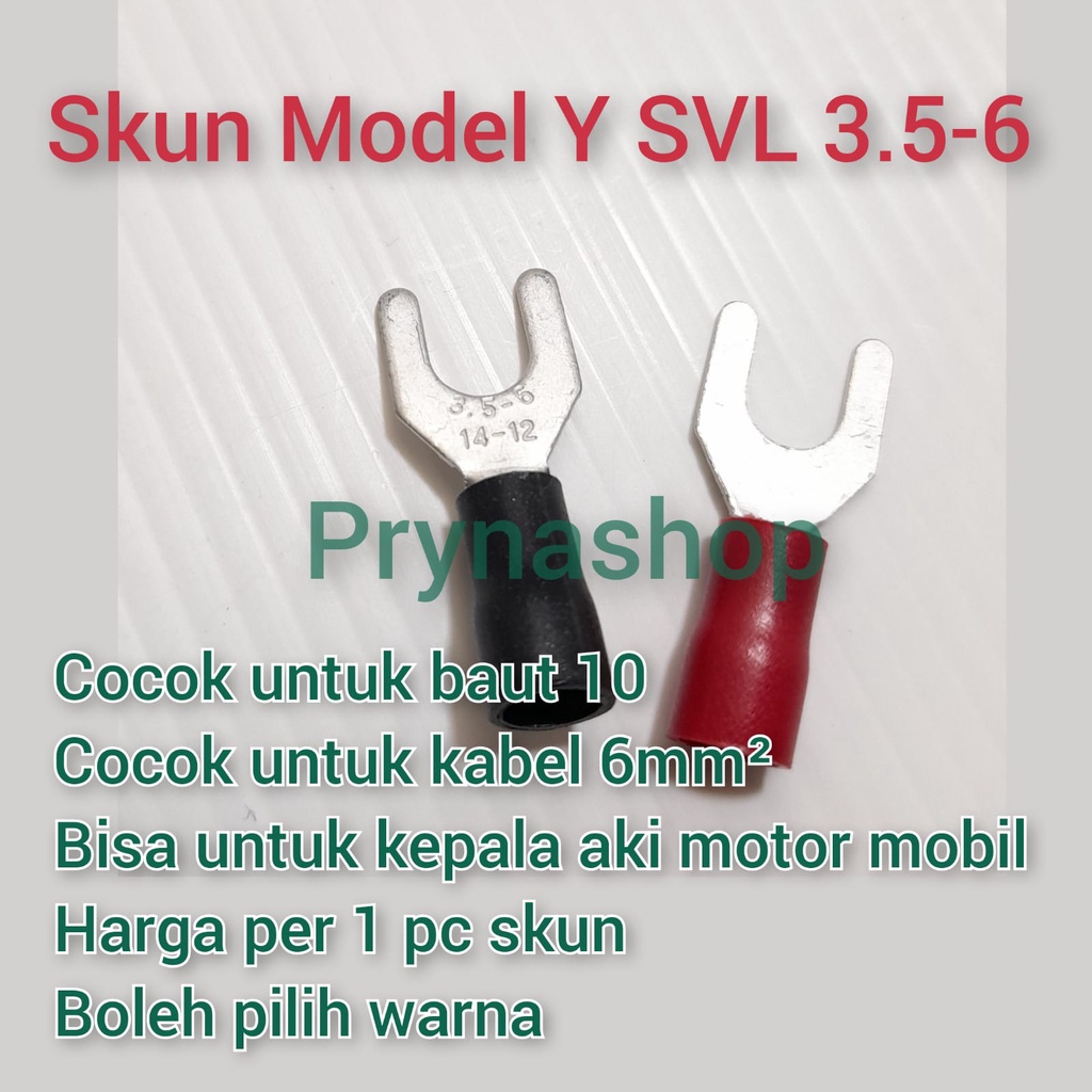 Skun Model Y SVL 3,5-6 cocok baut 10 kabel 4mm aki mobil motor 4 mm
