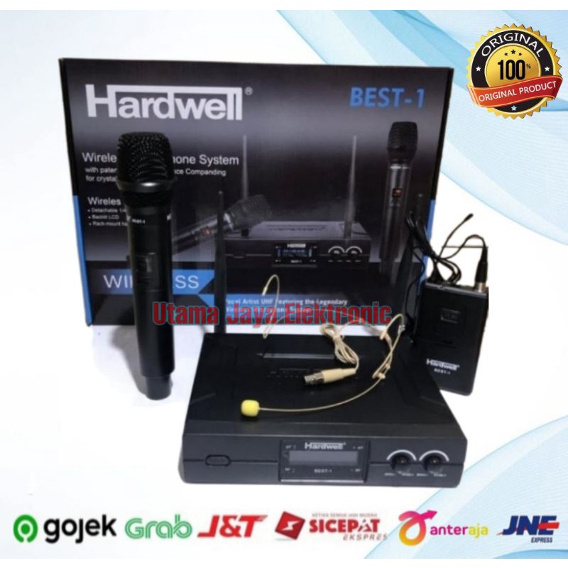 Mic Wireless Hardwell BEST 1 Handle Clip On Headset Microphone Original