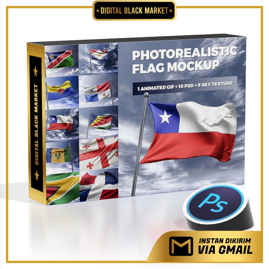 Photorealistic Flag Mockup - Photoshop