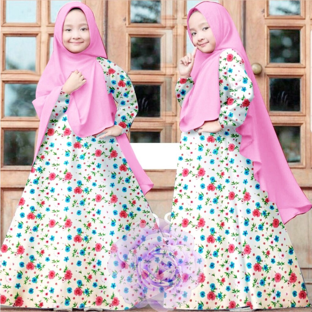 Echa Flower Maxy teen Kids/gamis anak/fashion anak perempuan/dres anak/hijab anak murah/new/terlaris