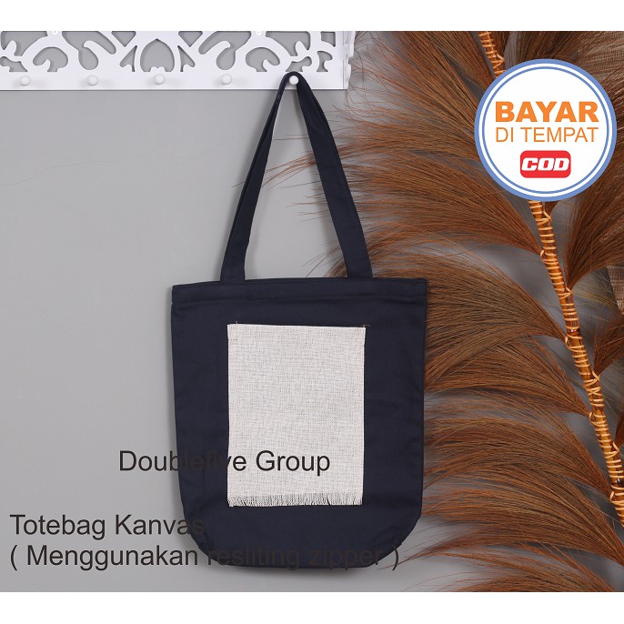 TOTE BAG WANITA TOTE BAG PRIA CANVAS MOTIF GOOD QUALITY WITH RESLETING KODE - 024