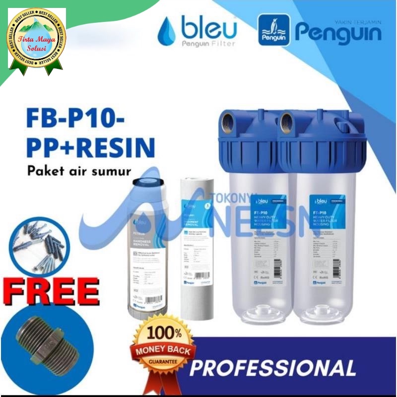 Jual Paket filter air 10 inch PENGUIN PBF10 PP + RESIN PRO Shopee