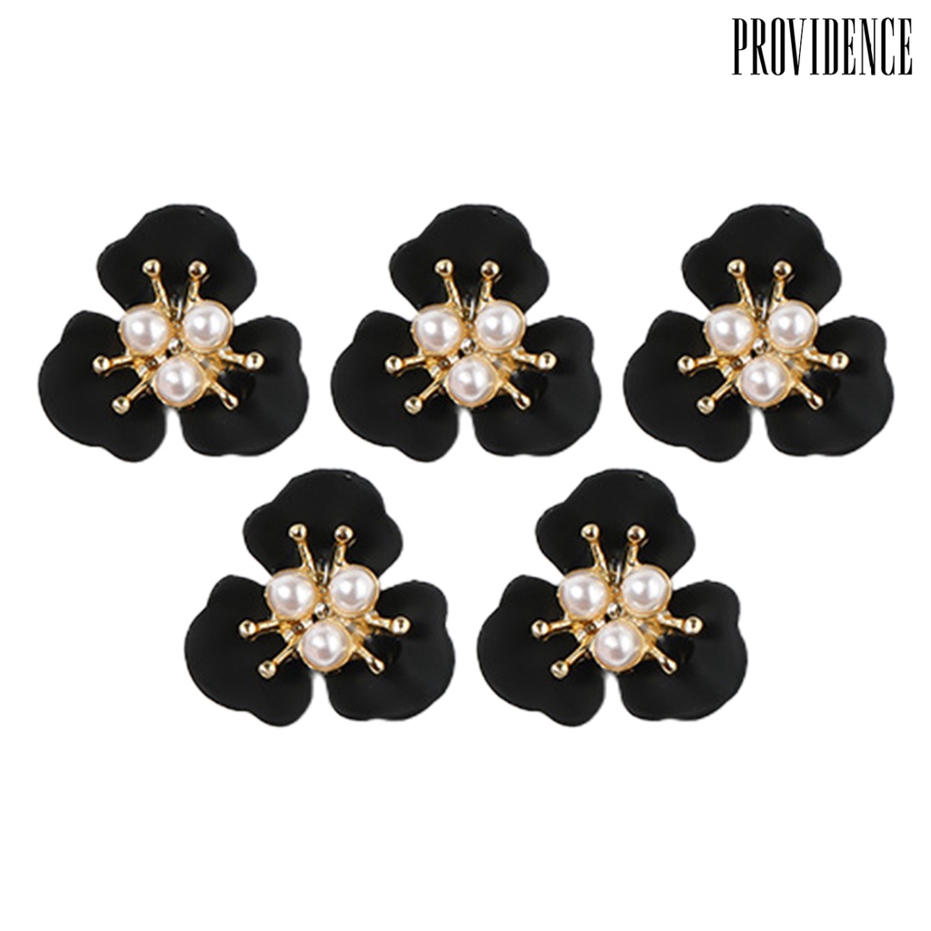 Providence 5Pcs Flower Nail Decor Fashionable Stylish Nail Accessories Artificial Pearl Flower Nail Art Stud for Salon