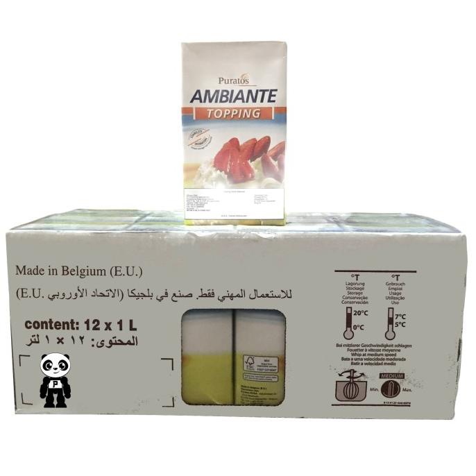 

Puratos Ambiante Topping 1 Dus Isi 12 X 1L Non Dairy Whipping Cream ---NEW---