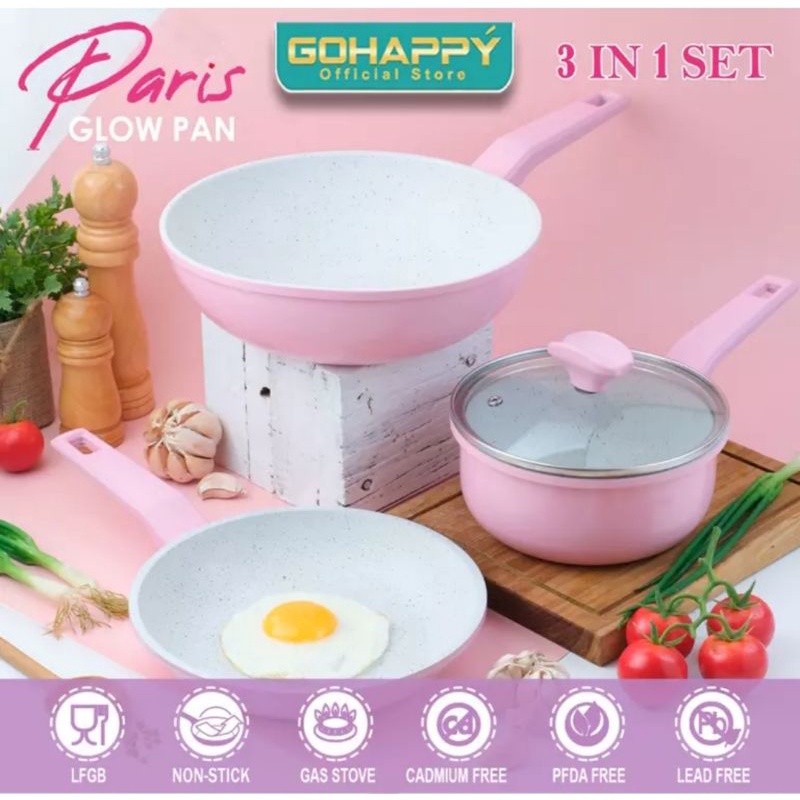 GOHAPPY Paris Glow Pan Set 3 in 1 - Pink