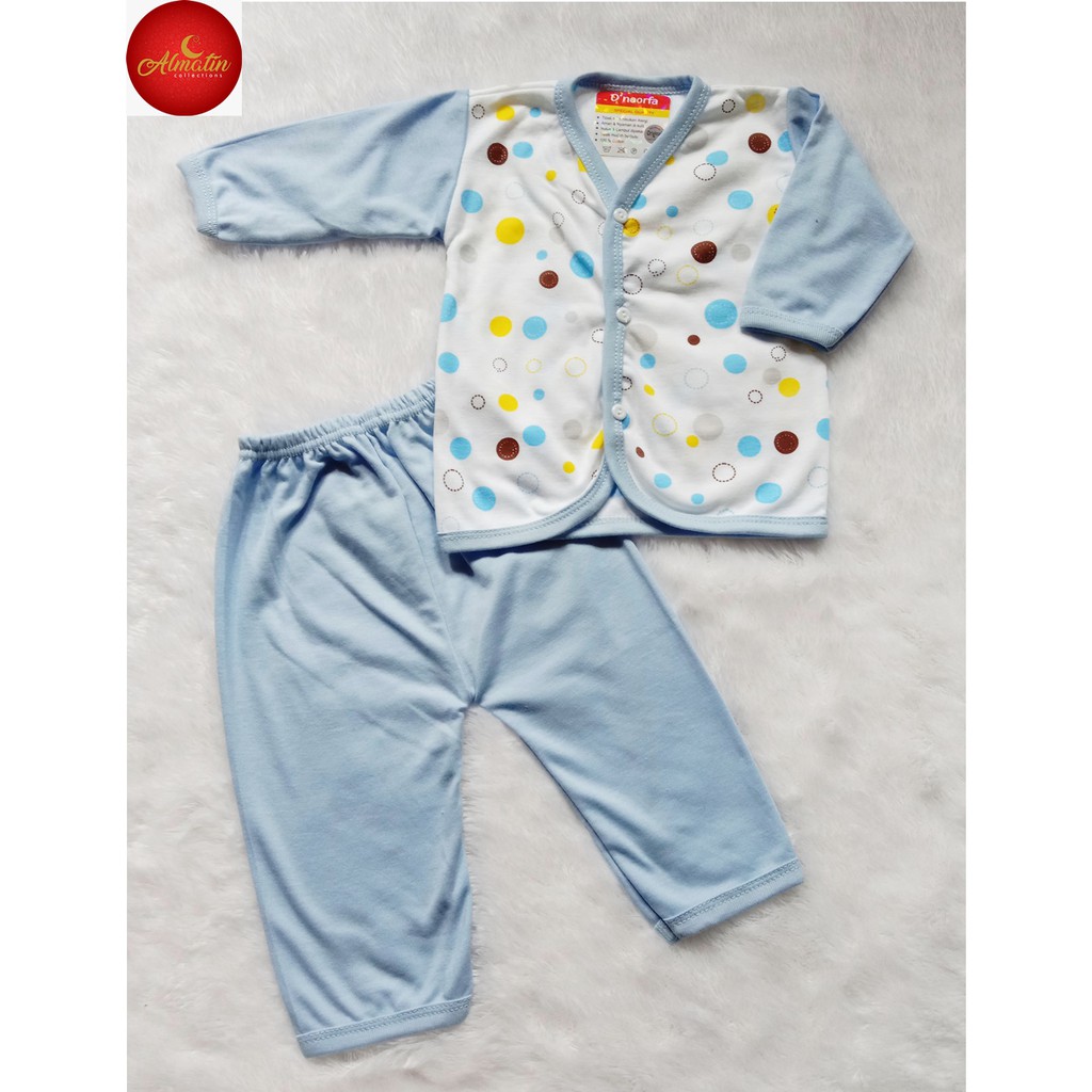 Setelan Baju Panjang Bayi 0-12 Bulan Dapat 3 Stel / Setelan Baju Bayi Tangan Panjang Motif Polkadot