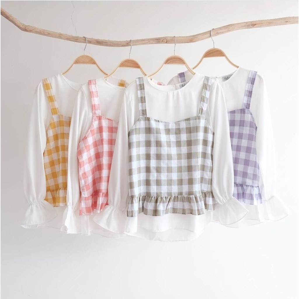 BEFAST - ZEC Rompi ZUEY / Kinu Gingham Vest (Luaran Only) / Rompi Wanita Hits / Rompi OOTD Wanita Kekinain 2021 / Rompi Motif Kotak-Kotak