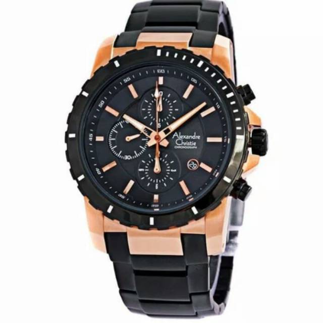AC6141 Black Rosegold / AC 6141 Men Pria Black Rosegold original