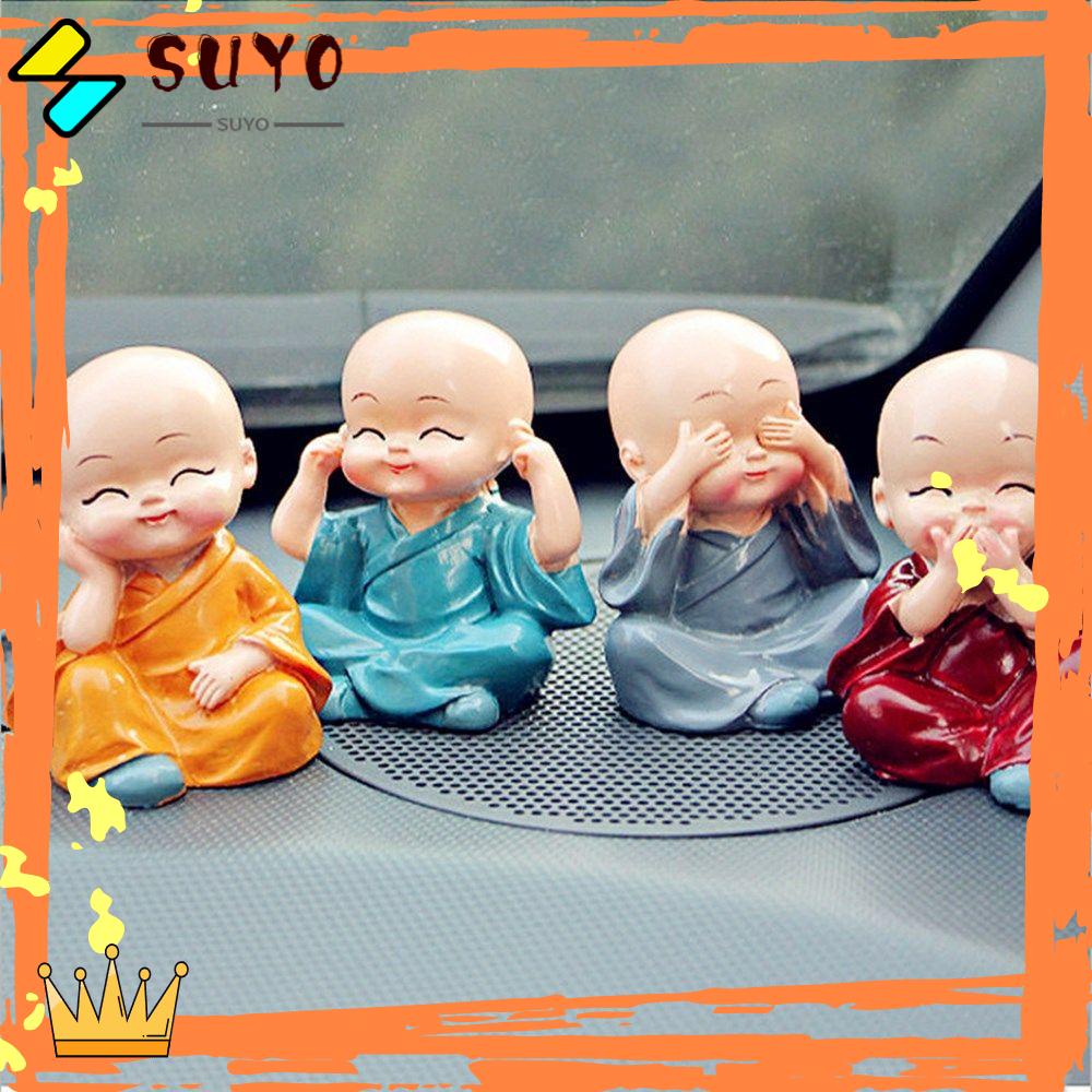 4pcs / Set Ornamen Biksu Kecil Untuk Dekorasi Mobil