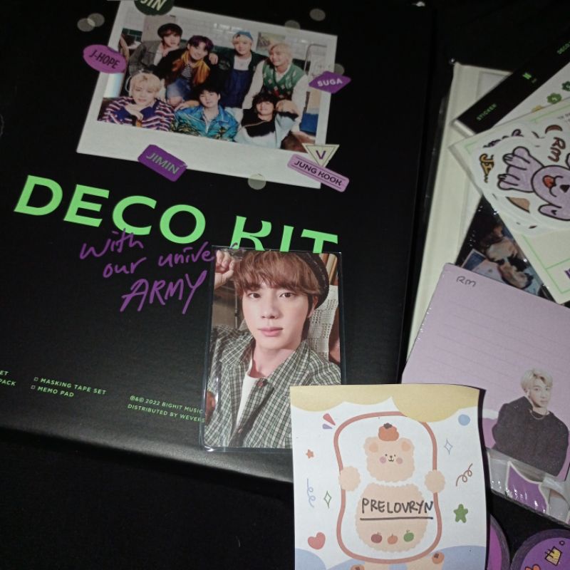 READY STOCK INA - BTS DECO KIT FULLSET UNSEALED RPC RANDOM PHOTOCARD SEOKJIN JIN PC