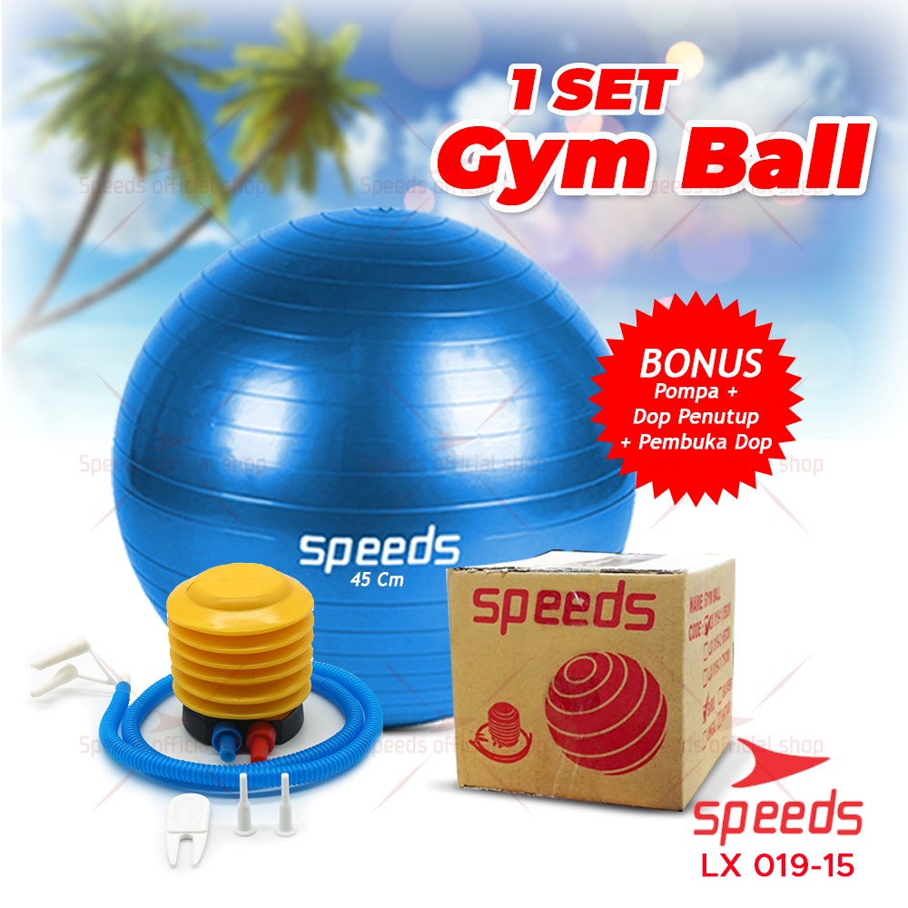 SPEEDS Gymball tebal fitness 45 cm Bola Gym Bola yoga alat olahraga pregnant (Bonus Pompa) 019-15
