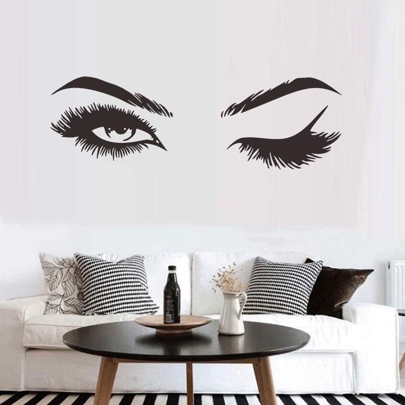 [ New Eyelashes Ethylene Propylene Wall Stickers Decoration For Living Room Bedroom Removable Decorative Painting ]