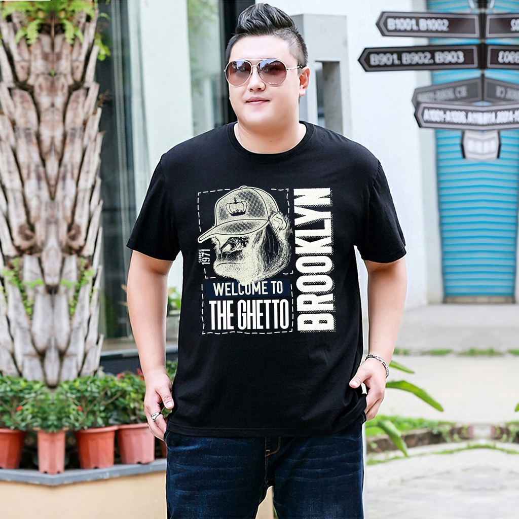 Baju Kaos Pria Jumbo Gorilla Brooklyn Tshirt Bigsize XL XXL Distro DTF