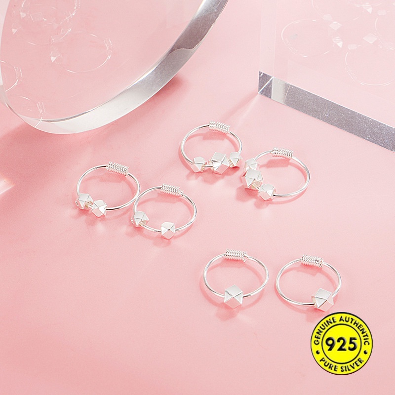 Anting Tusuk Hypoallergenic Warna Silver Untuk Wanita