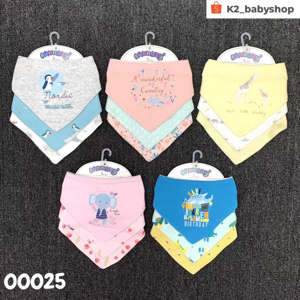 Sleber segitiga cotton / celemek makan bayi 3in1 kode 00025