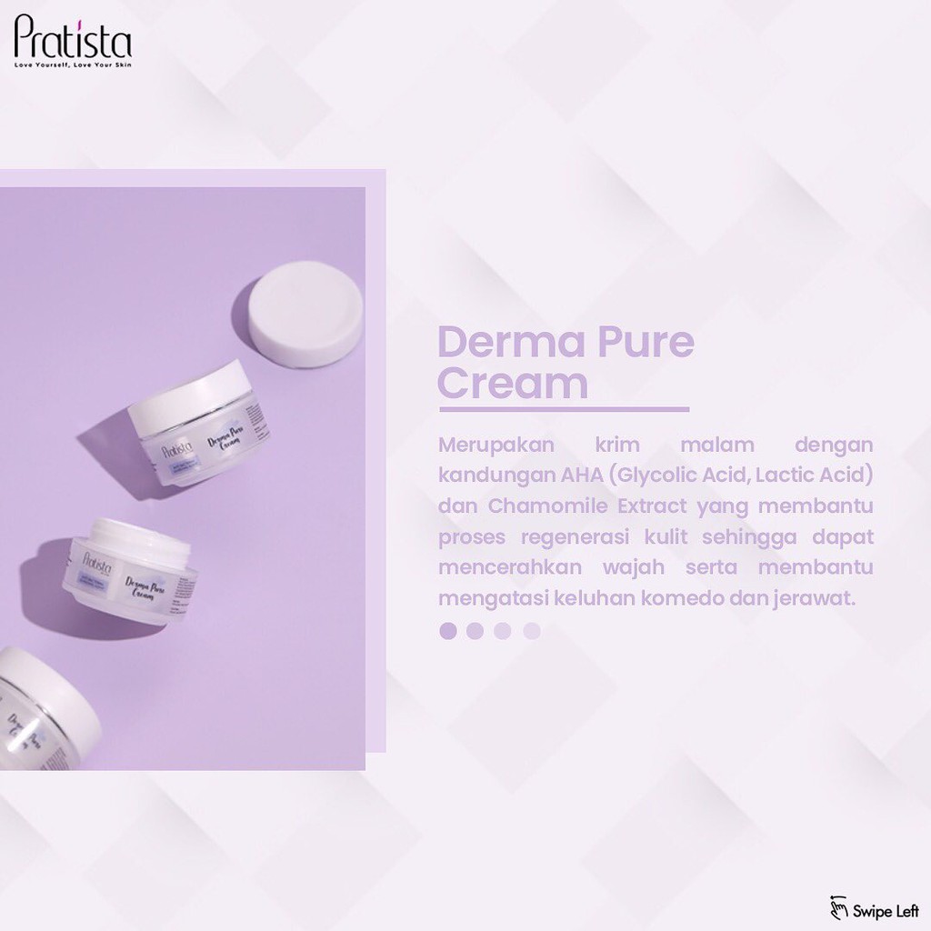 Pratista Derma Pure Cream Malam Untuk Wajah Berjerawat