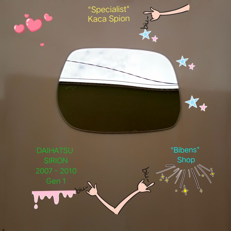 Cermin Kaca Spion Daihatsu Sirion Kanan 2007 2008 2009 2010 spesialis kaca Refill isi ulang tanpa fr