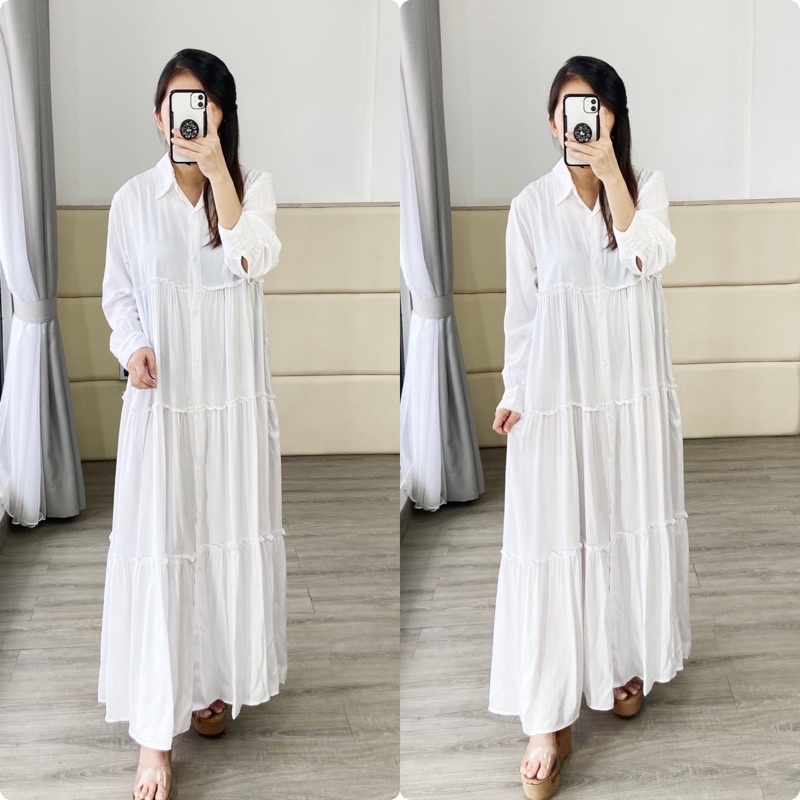 real pic maxi dress wanita / maxi rayon / maxi fashion muslim busui friendly