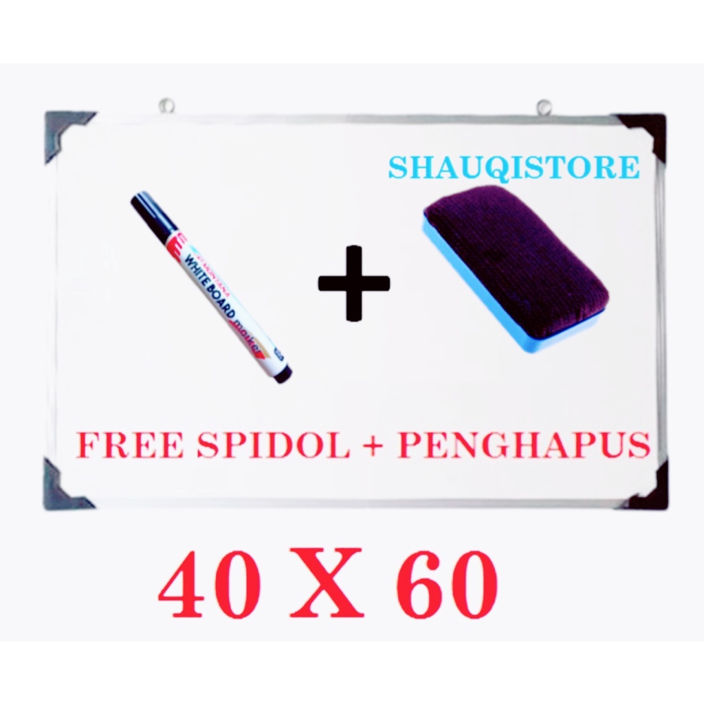 

Papan Tulis Whiteboard / Blackboard Spidol dan Kapur ukuran 40X60 (FREE SPIDOL DAN PENGHAPUS)