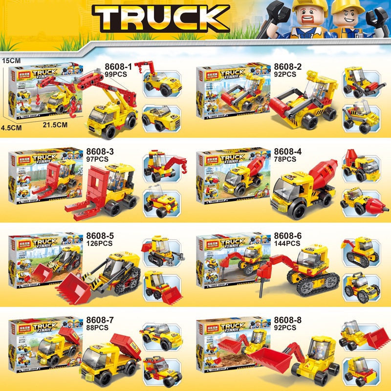 Mainan Mobil Mainan Block Excavator Engineering Truk  Mainan Transformers Model Mainan Edukasi Anak