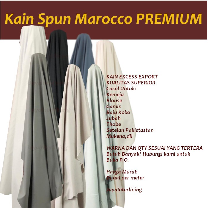 Kain Spun MAROCCO PREMIUM Lebar 58 inchi 150CM